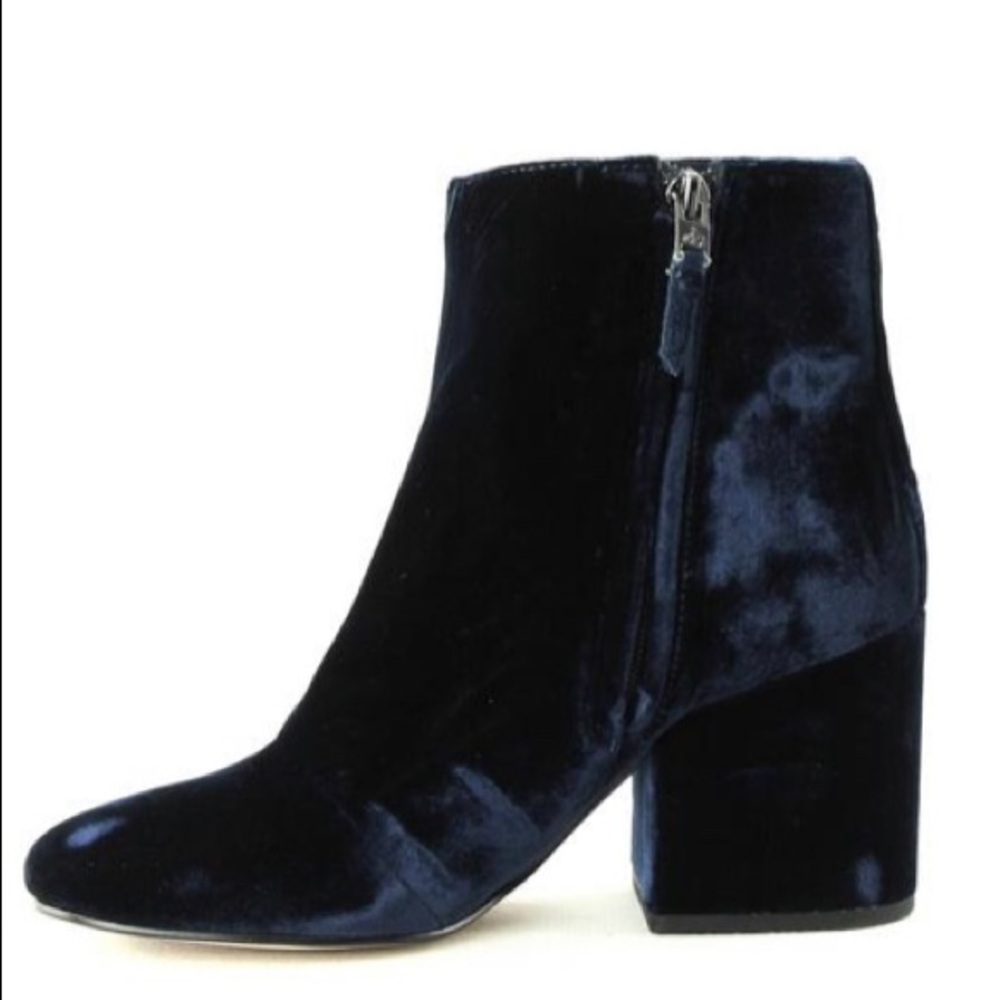 Sam Edelman Taye Navy Velvet Ankle Boots NEW